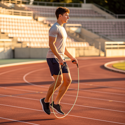 man jumping rope outdoors