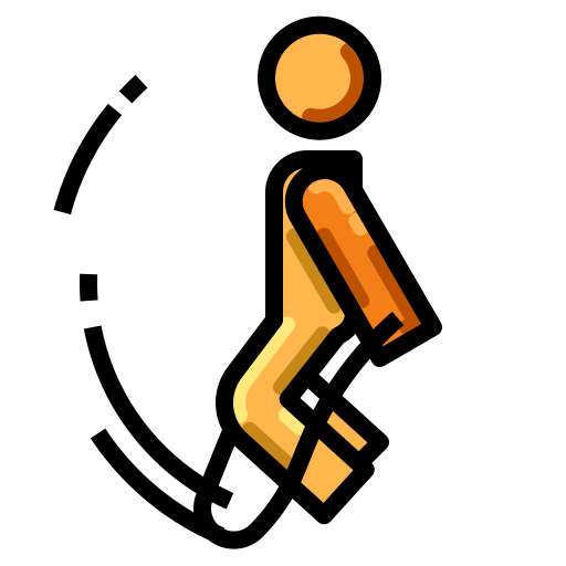 a yellow man jumping rope