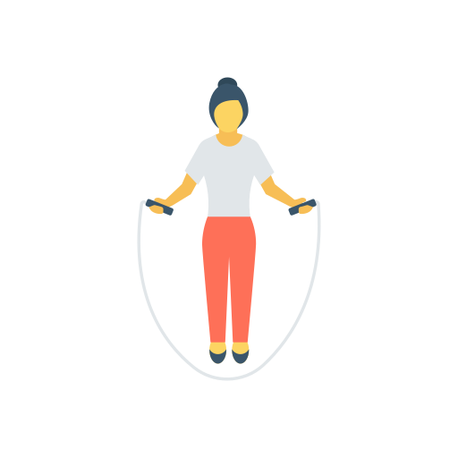 woman jumping rope with long red pants