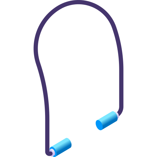 jump rope with with rope up and blue handles